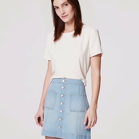 LOFT Dresses & Skirts - Loft Front Button Denim Skirt